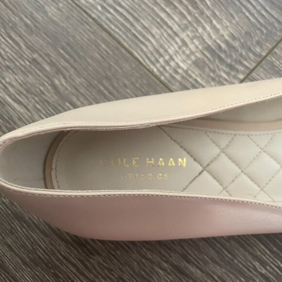 Cole Haan Tali Skimmer Bow Flat 10B Color Beige Pointed Toe - Picture 5 of 6